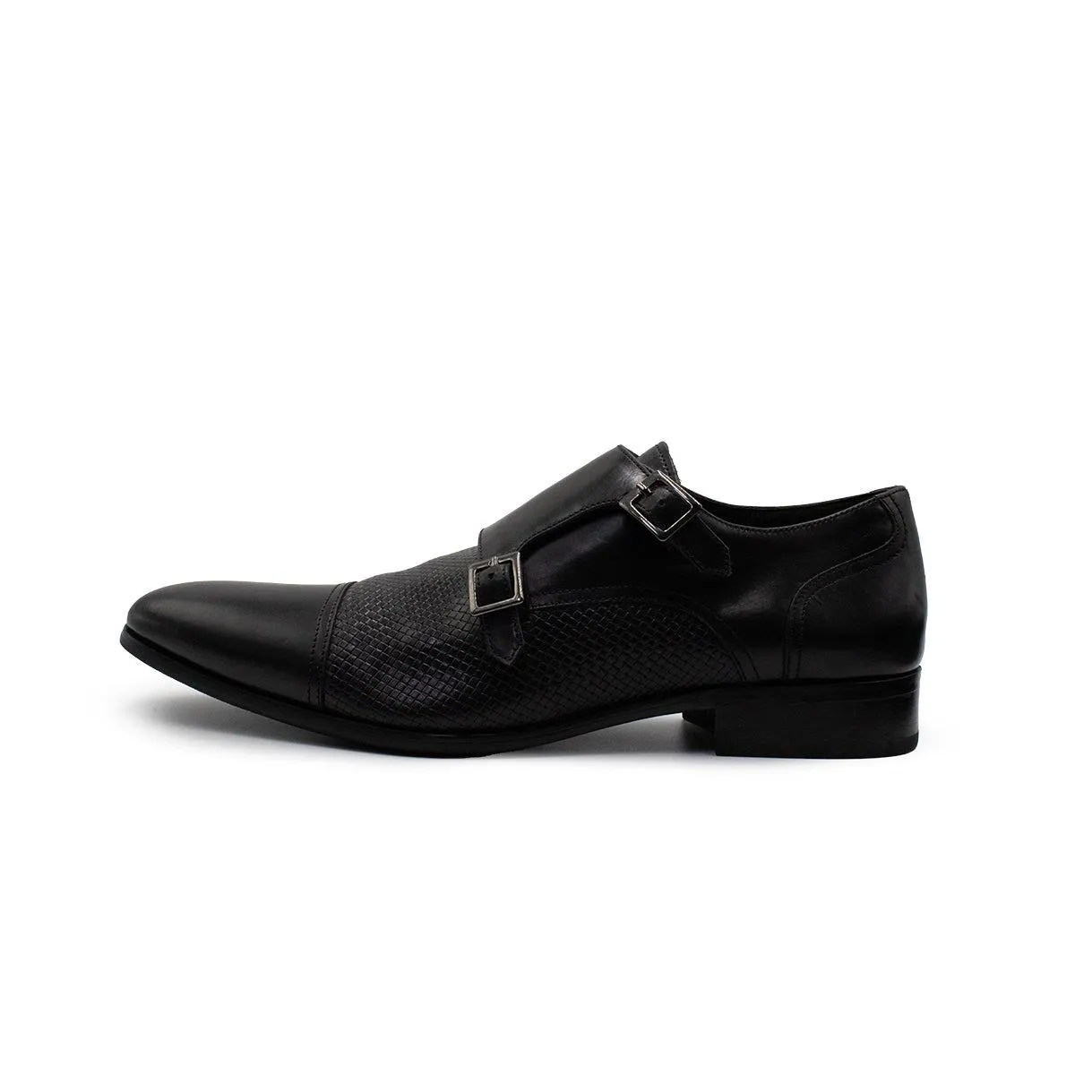 Dune London Formal Straps Monk Strap Shoes Leather Black Colour For Men