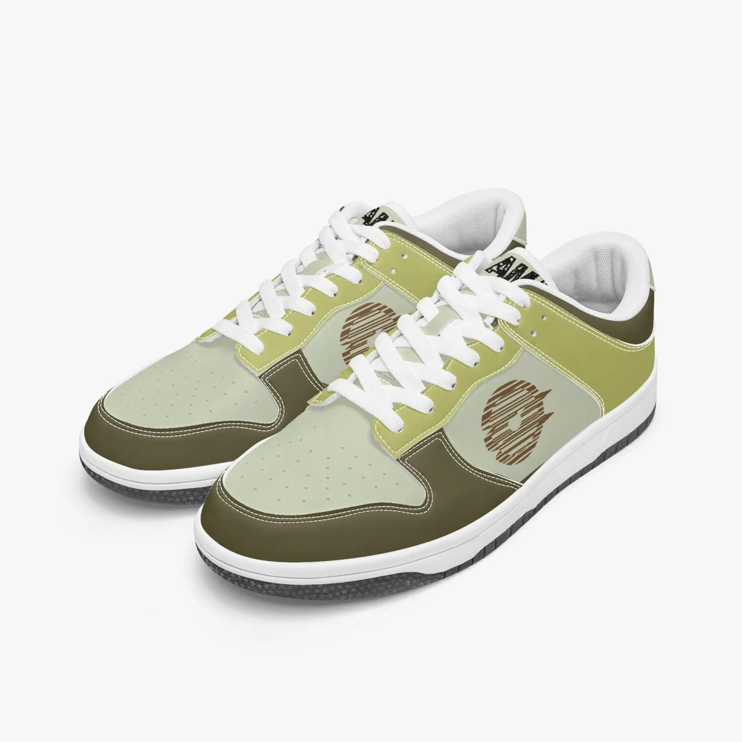 Dunk Stylish Low-Top Leather Sneakers Brown/Mostaza