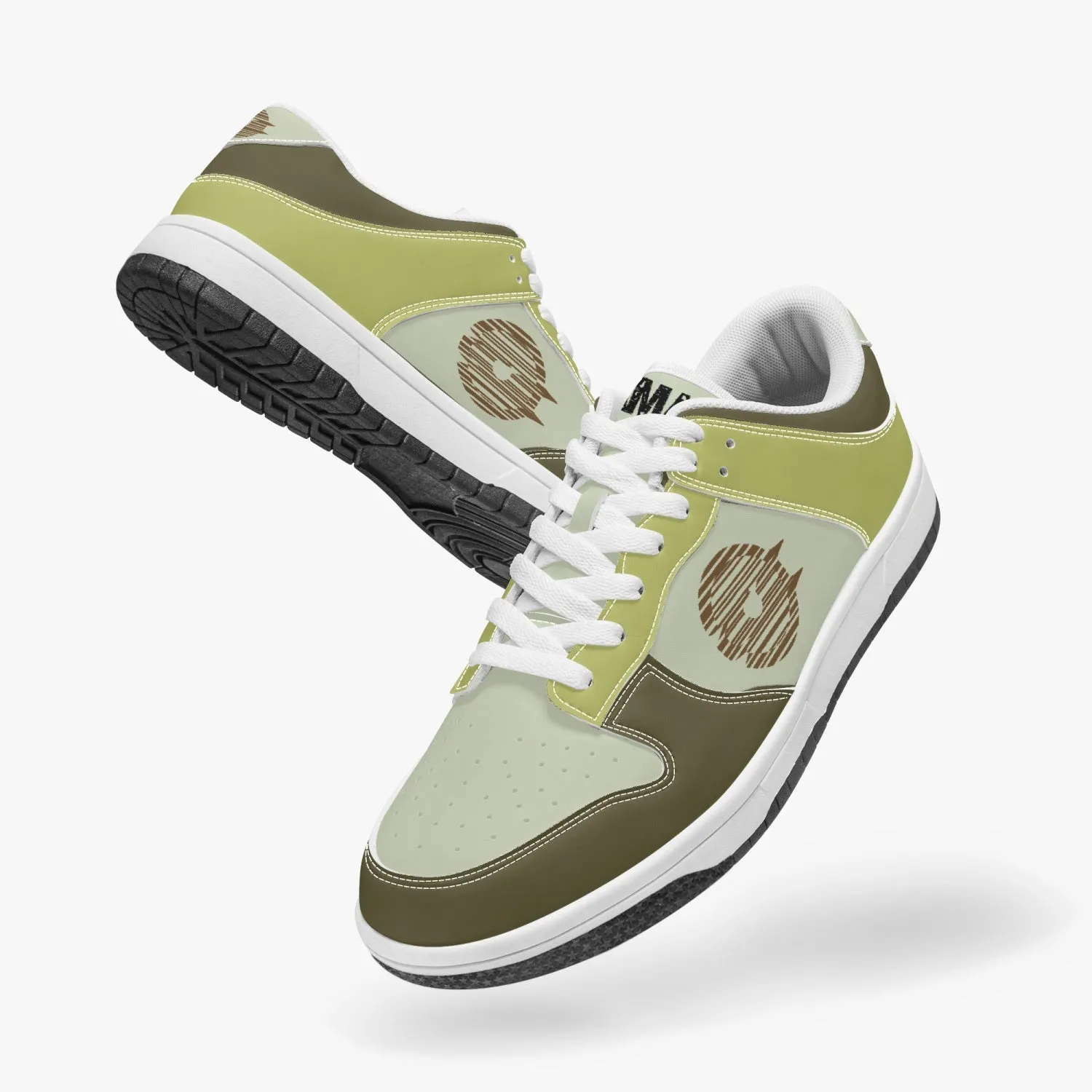 Dunk Stylish Low-Top Leather Sneakers Brown/Mostaza