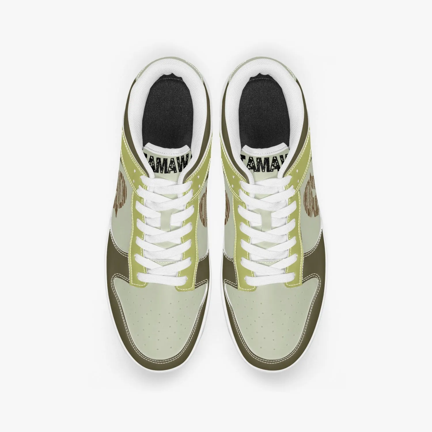 Dunk Stylish Low-Top Leather Sneakers Brown/Mostaza