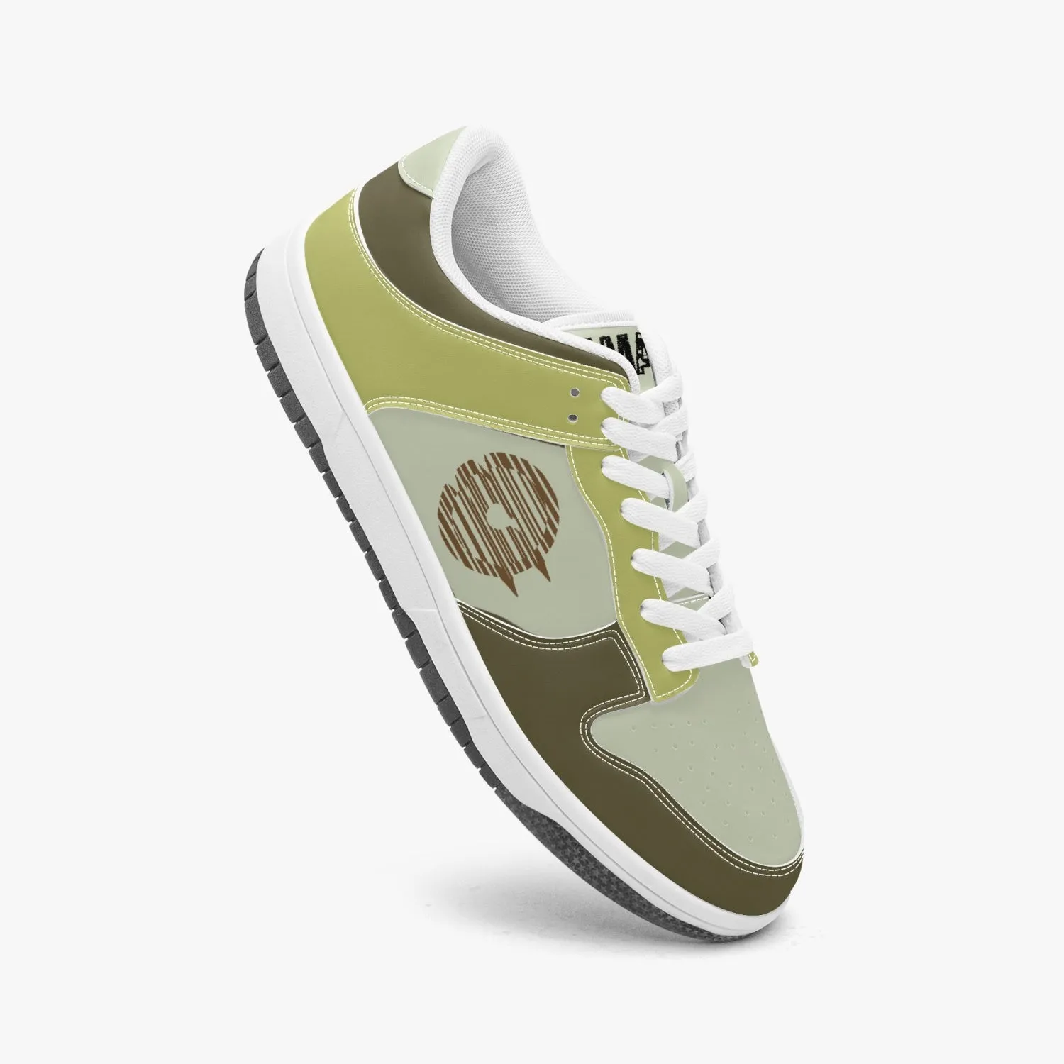 Dunk Stylish Low-Top Leather Sneakers Brown/Mostaza