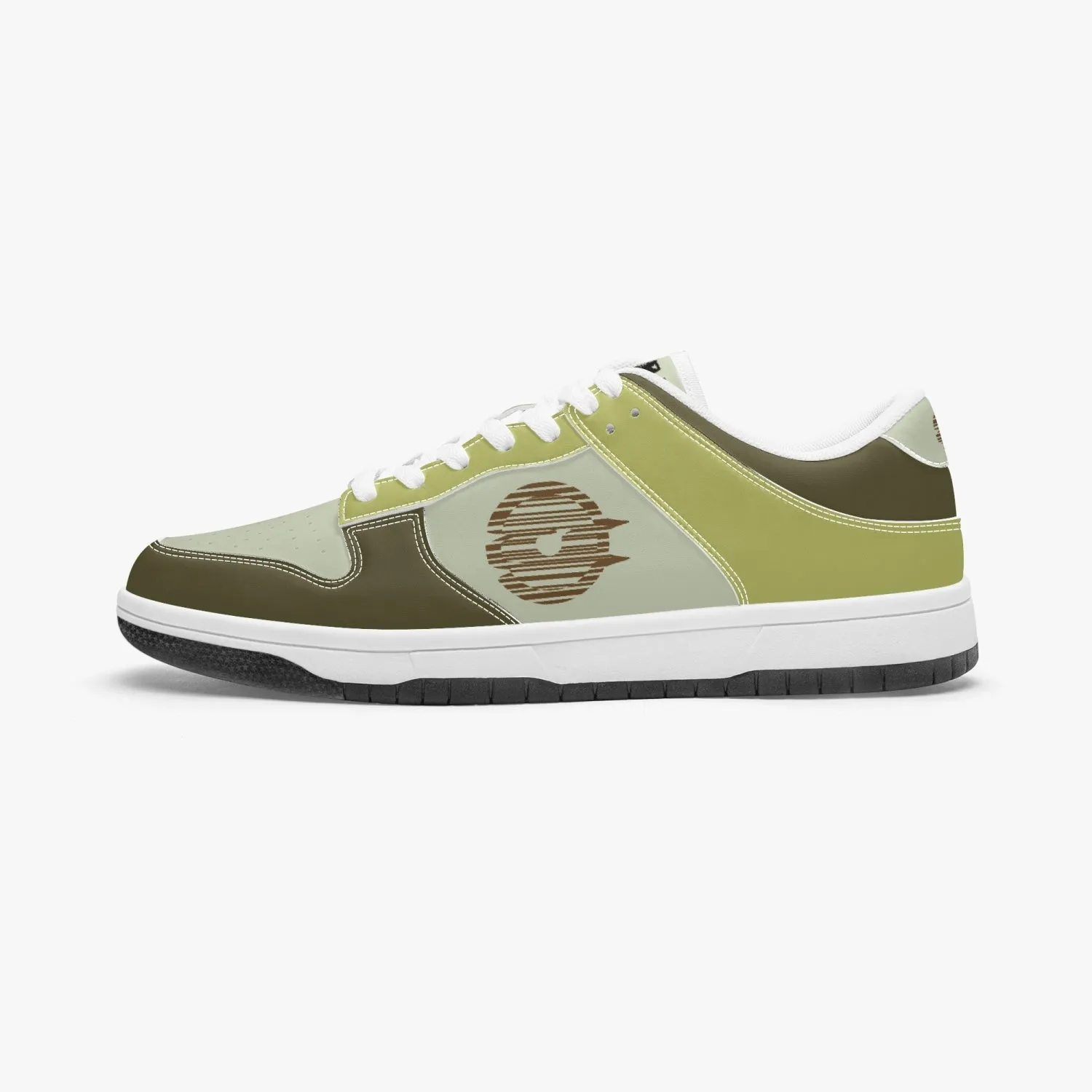 Dunk Stylish Low-Top Leather Sneakers Brown/Mostaza