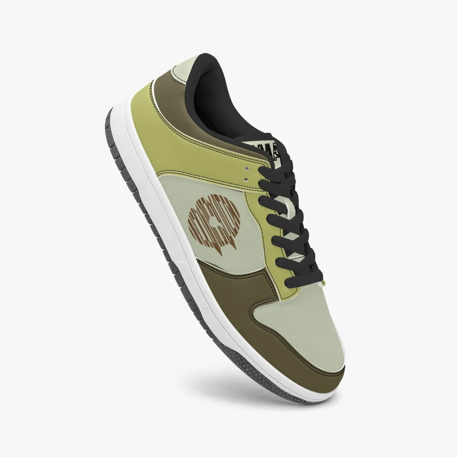 Dunk Stylish Low-Top Leather Sneakers Brown/Mostaza
