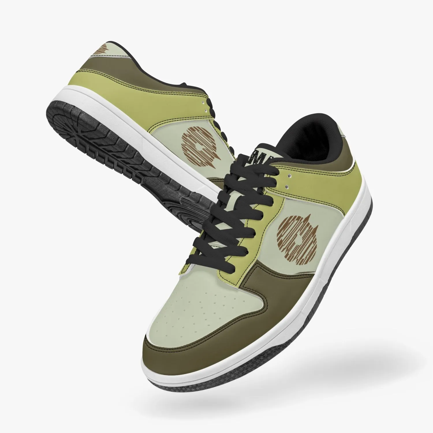 Dunk Stylish Low-Top Leather Sneakers Brown/Mostaza