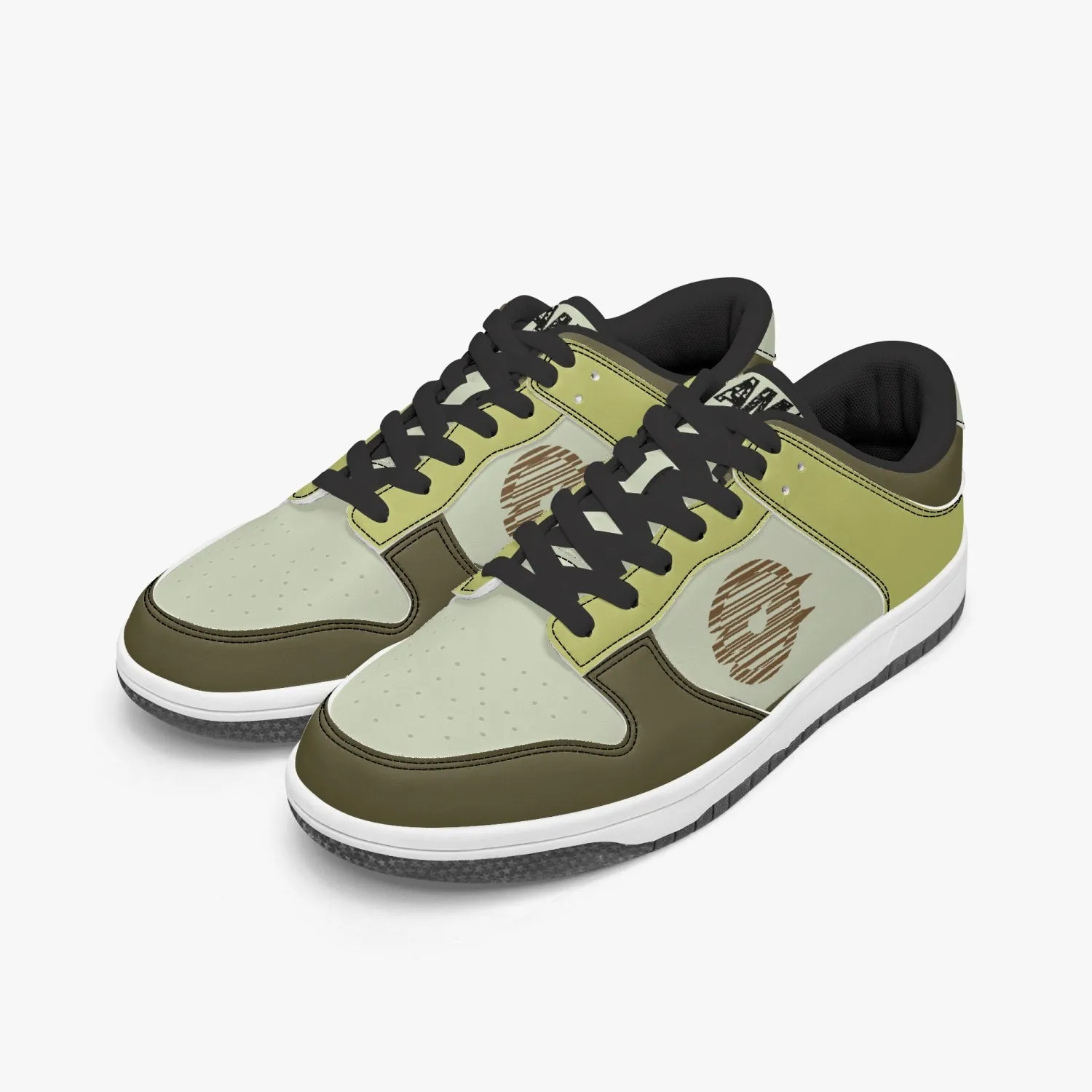 Dunk Stylish Low-Top Leather Sneakers Brown/Mostaza
