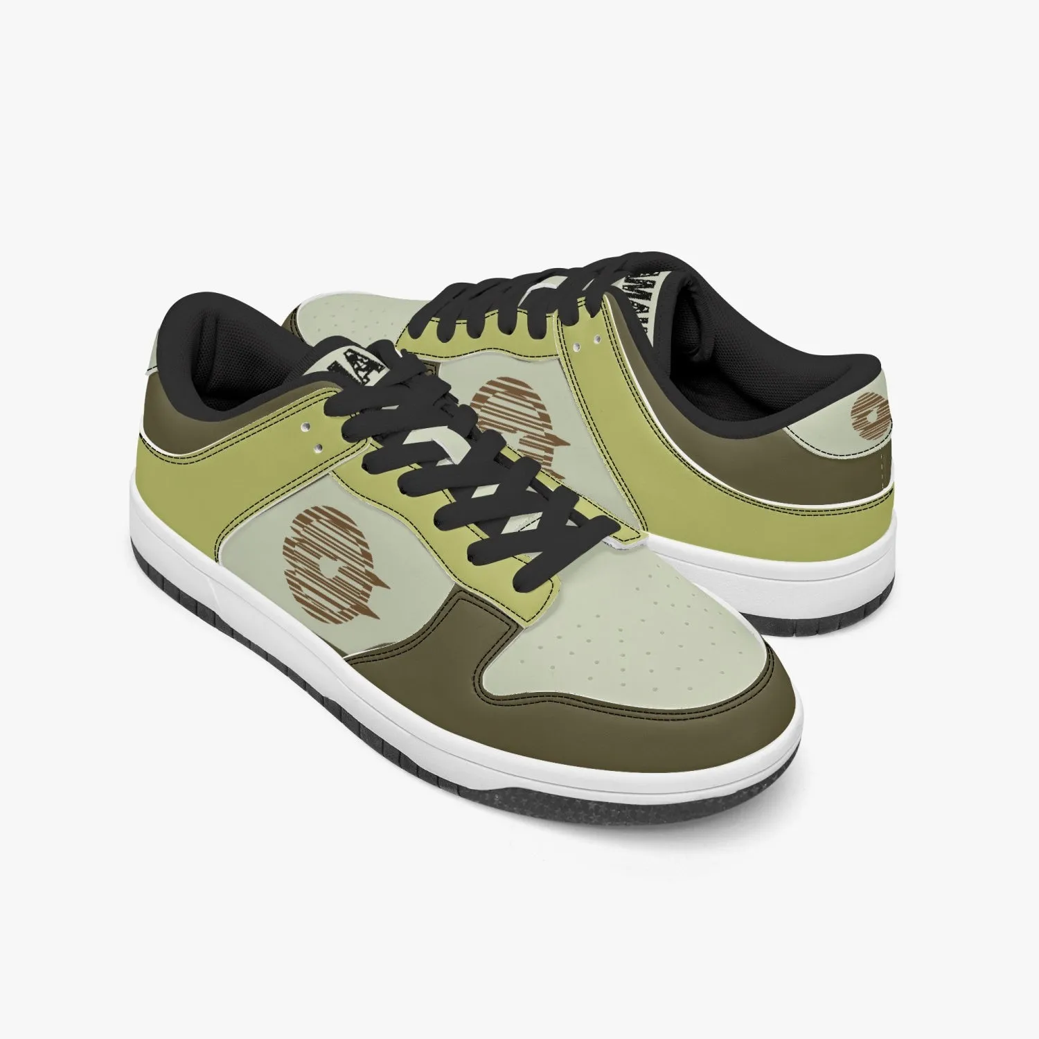 Dunk Stylish Low-Top Leather Sneakers Brown/Mostaza