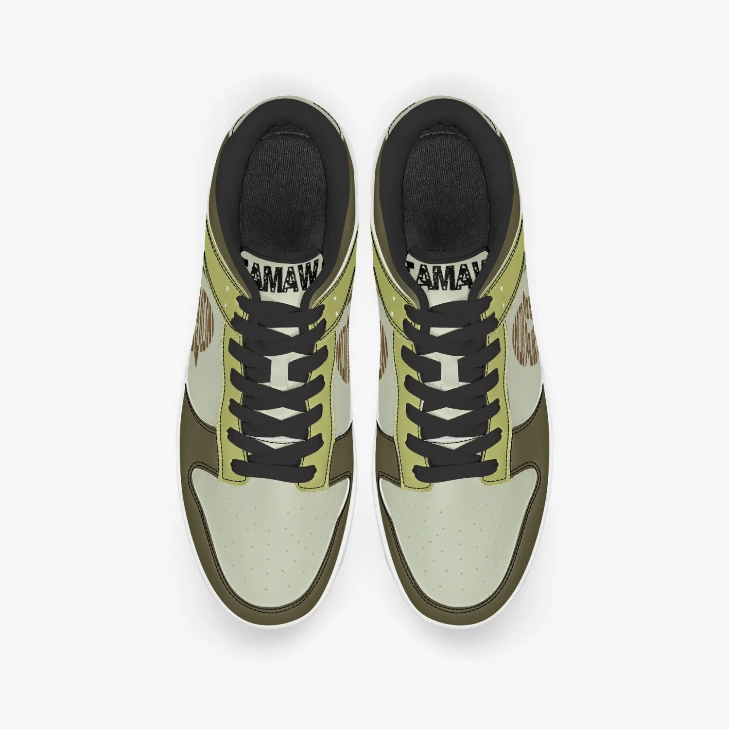 Dunk Stylish Low-Top Leather Sneakers Brown/Mostaza