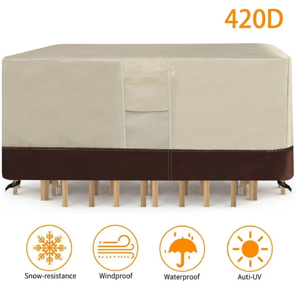 Durable 420D Patio Table Chair Covers