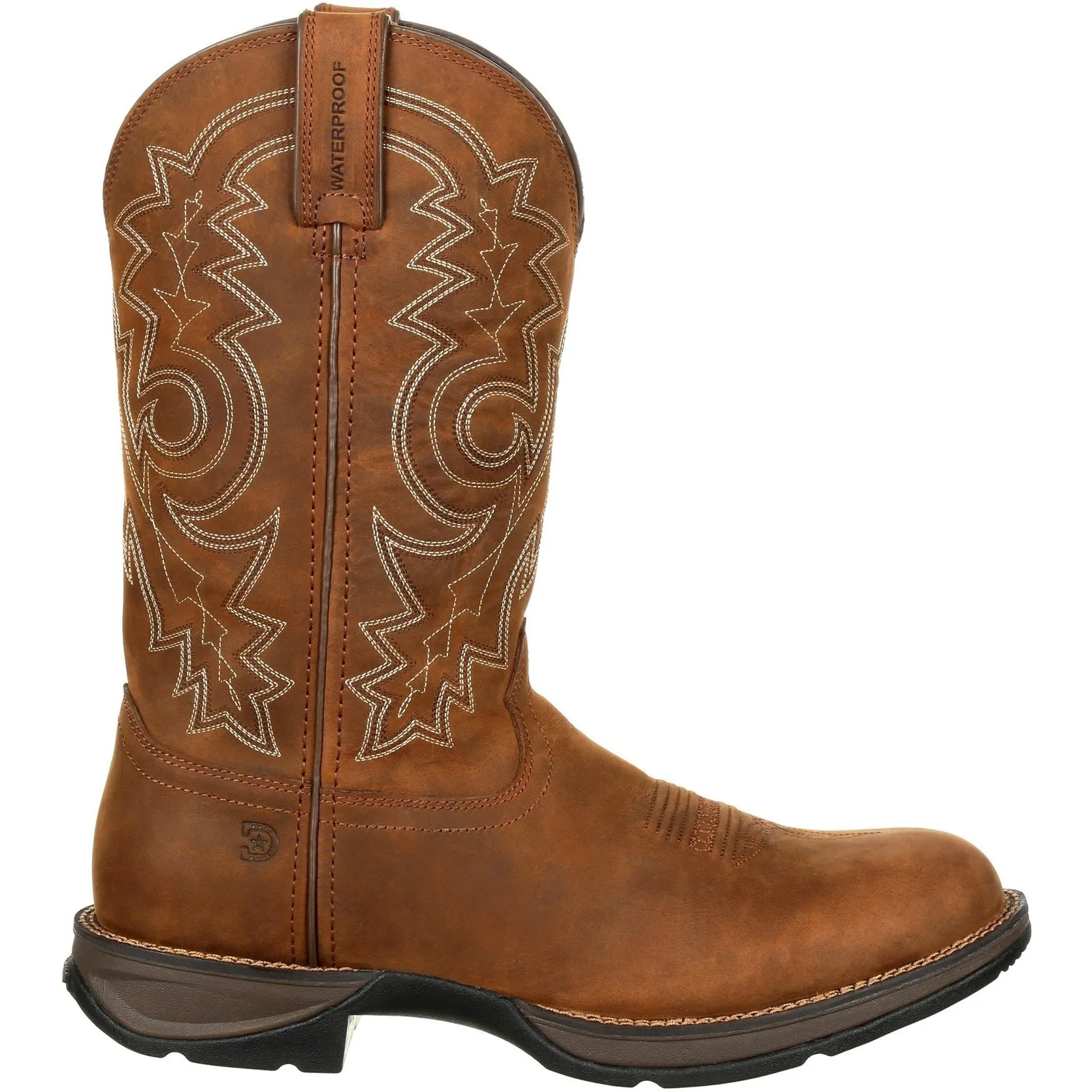 Durango Men's Rebel 12" Round Toe WP Western Boot - Brown - DDB0163