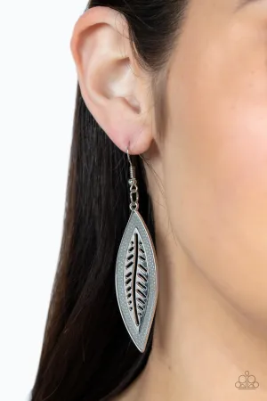 Earrings Leather Lagoon - Silver E036