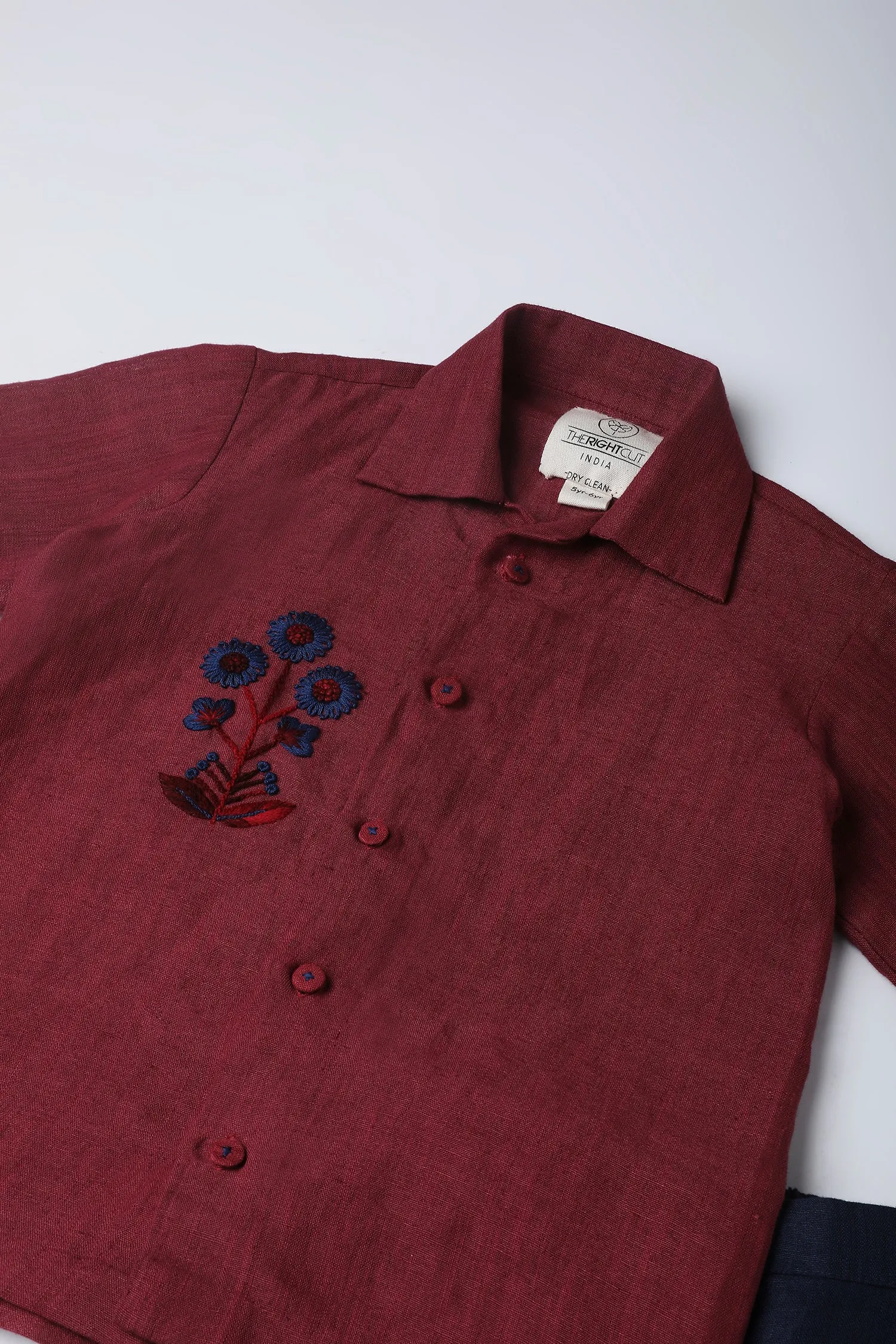 Earthy red floral shirt