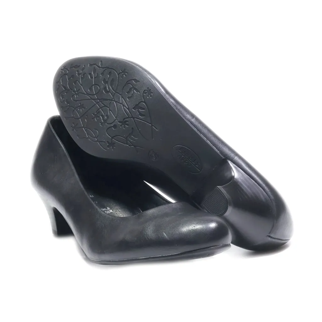 Easy Street Kitten Heels Leather Black Colour For Women