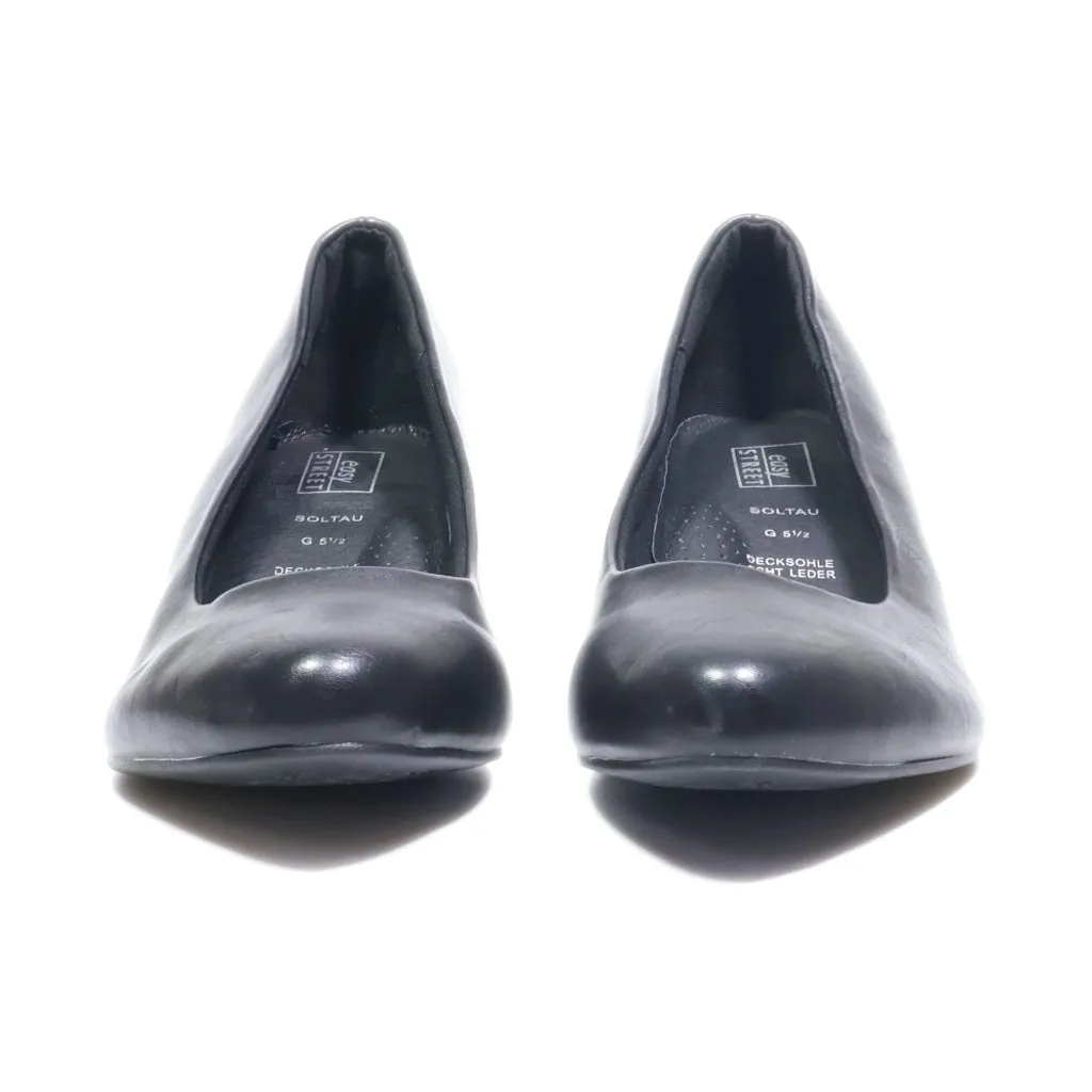 Easy Street Kitten Heels Leather Black Colour For Women