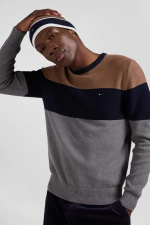Eden Park Block Stripe Crew Neck Jumper