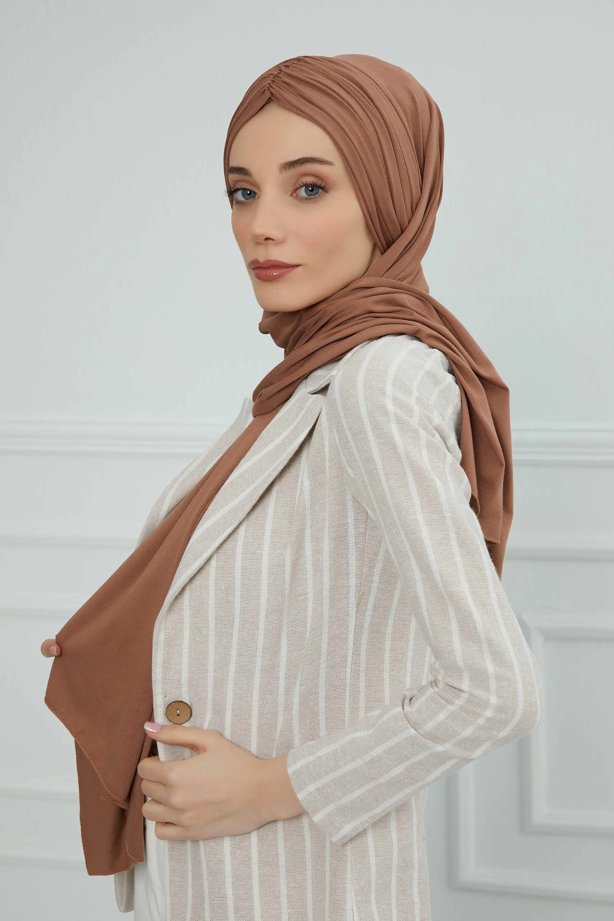 Effortless Instant Cotton Shawl for Women, Instant Cotton Lightweight Hijab Headscarf, Comfortable and Large Women Hijab Shawl,CPS-44