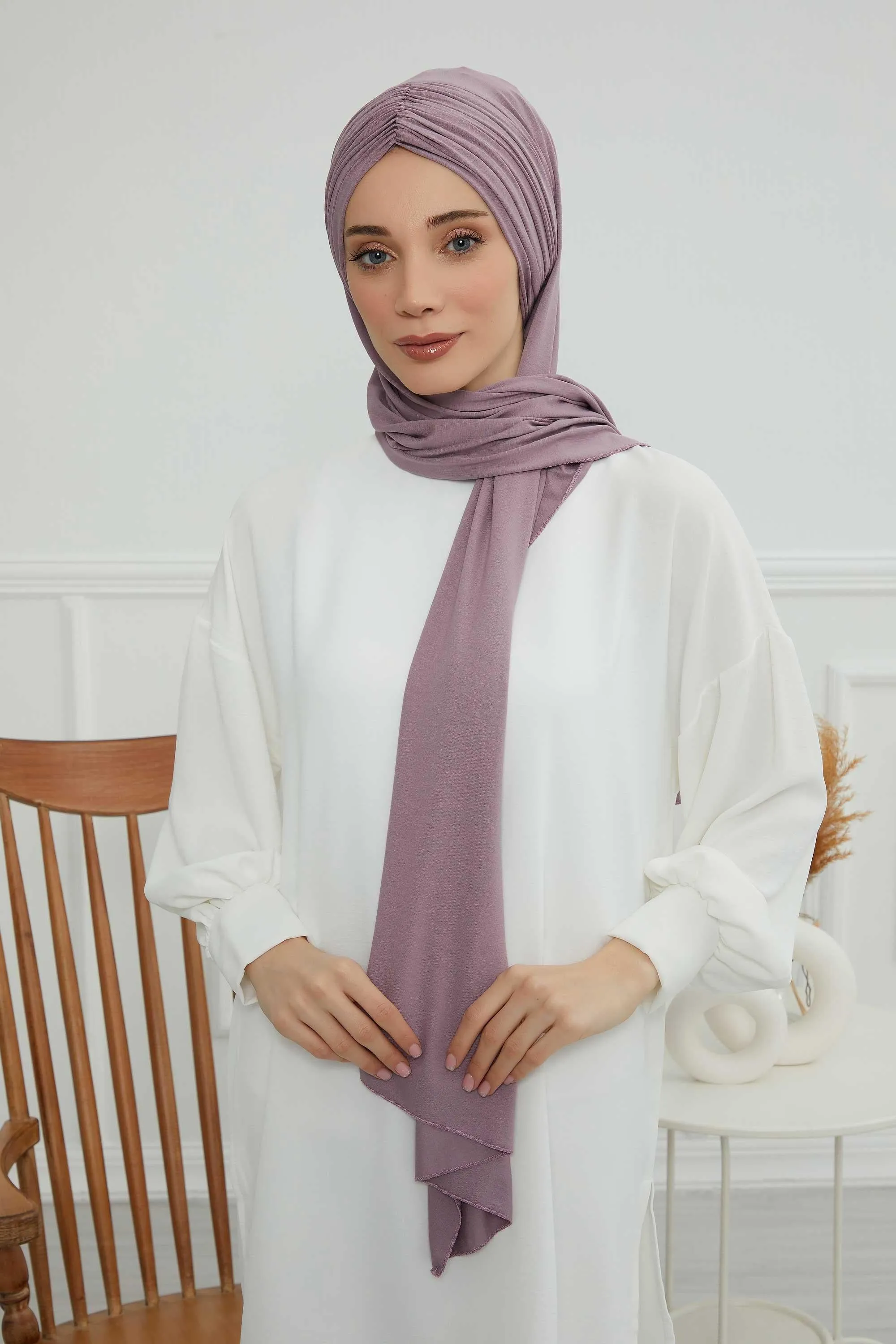 Effortless Instant Cotton Shawl for Women, Instant Cotton Lightweight Hijab Headscarf, Comfortable and Large Women Hijab Shawl,CPS-44