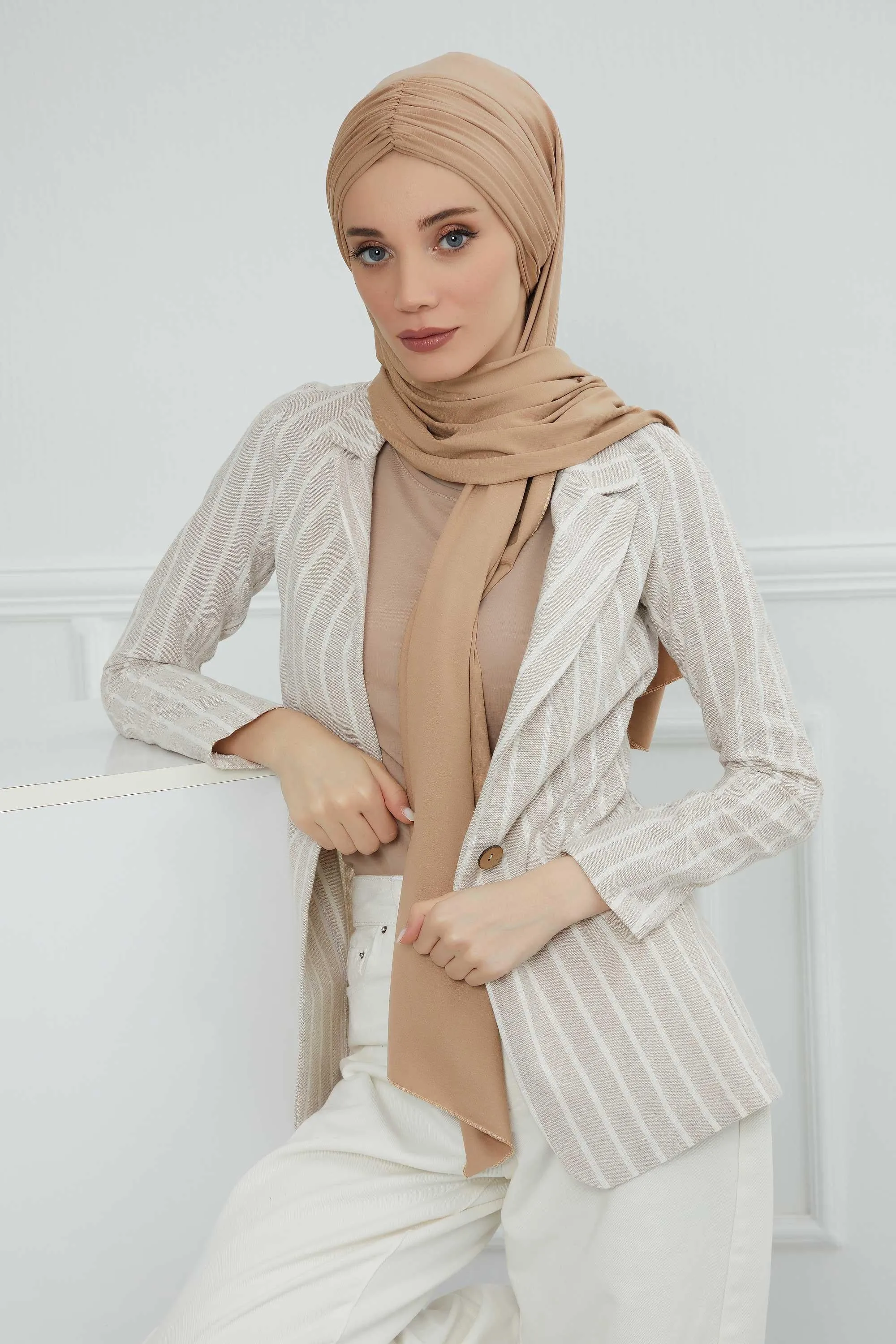 Effortless Instant Cotton Shawl for Women, Instant Cotton Lightweight Hijab Headscarf, Comfortable and Large Women Hijab Shawl,CPS-44