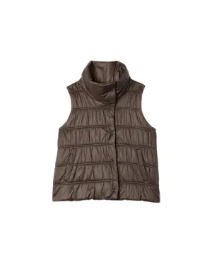 Eileen Fisher High Collar Ruched Vest