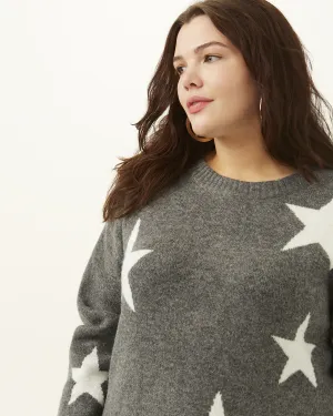 Eirisse Star Pattern Sweater | Charcoal Grey / White
