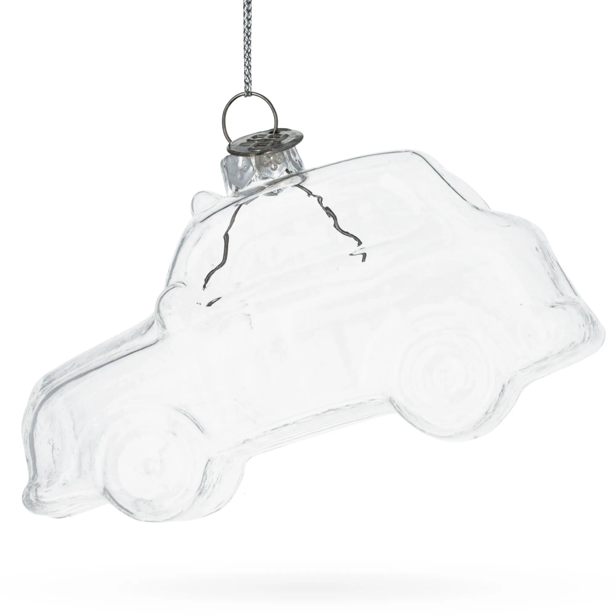 Elegant Car - Blown Clear Glass Christmas Ornament