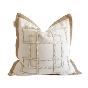 Elegant Cotton and Jute Throw Cushion Cover