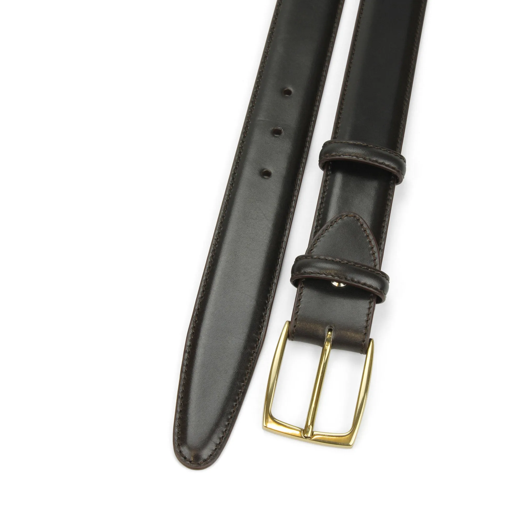 Elegant Dark Brown Box Calf Belt