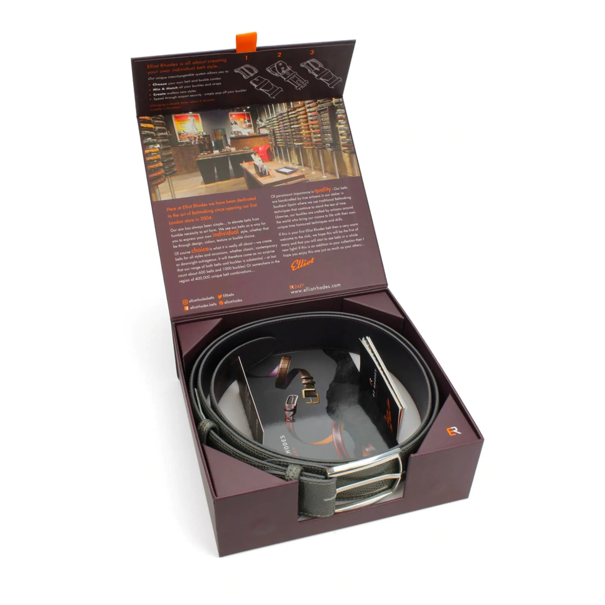 Elegant Dark Brown Box Calf Belt