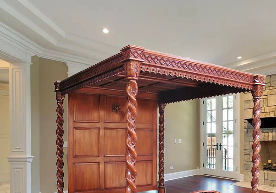 Elegant Designer Canopy Wooden Bed
