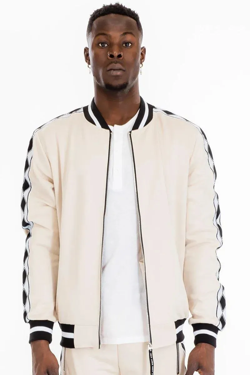 Elegant Gem-Embellished Track Jacket