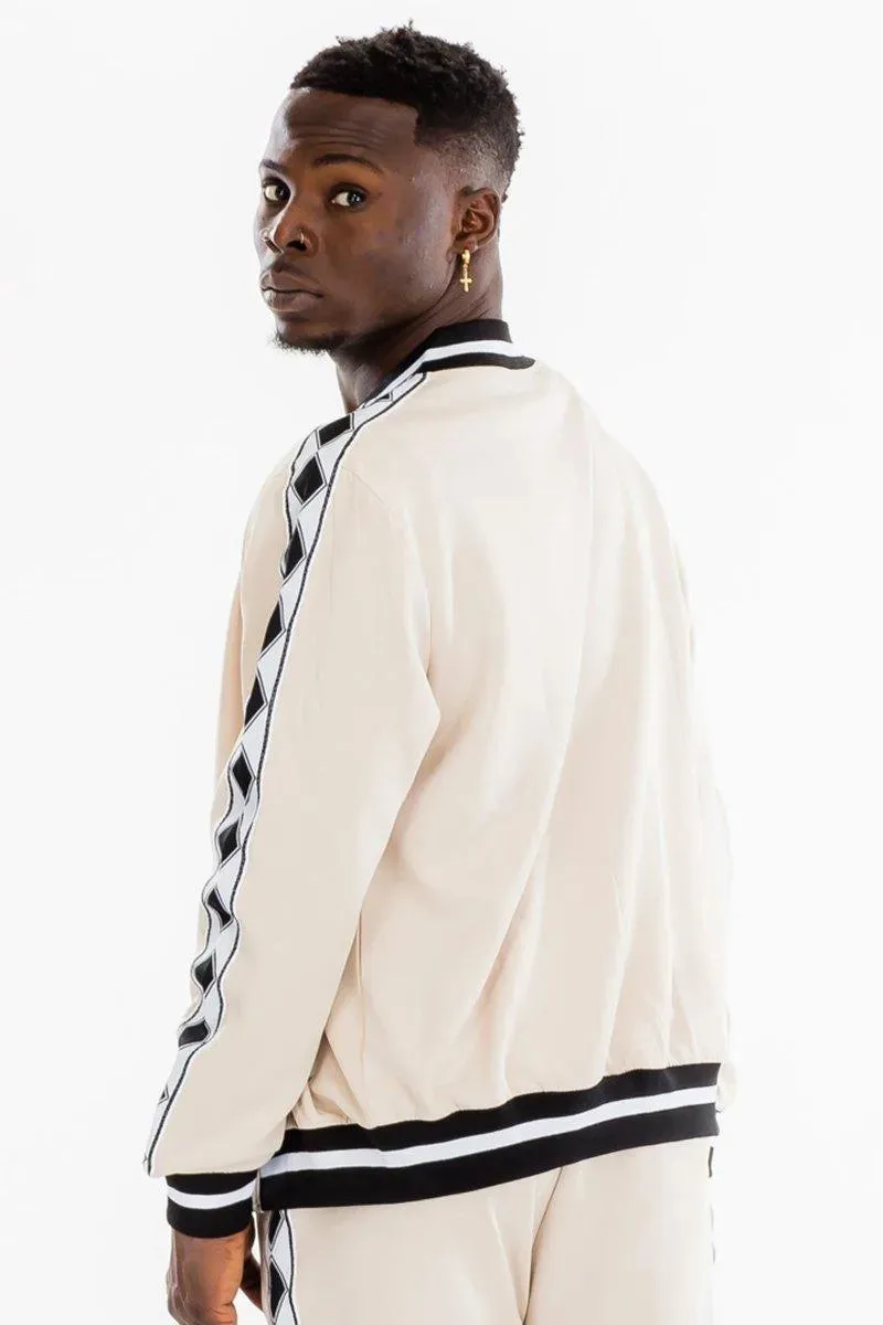 Elegant Gem-Embellished Track Jacket
