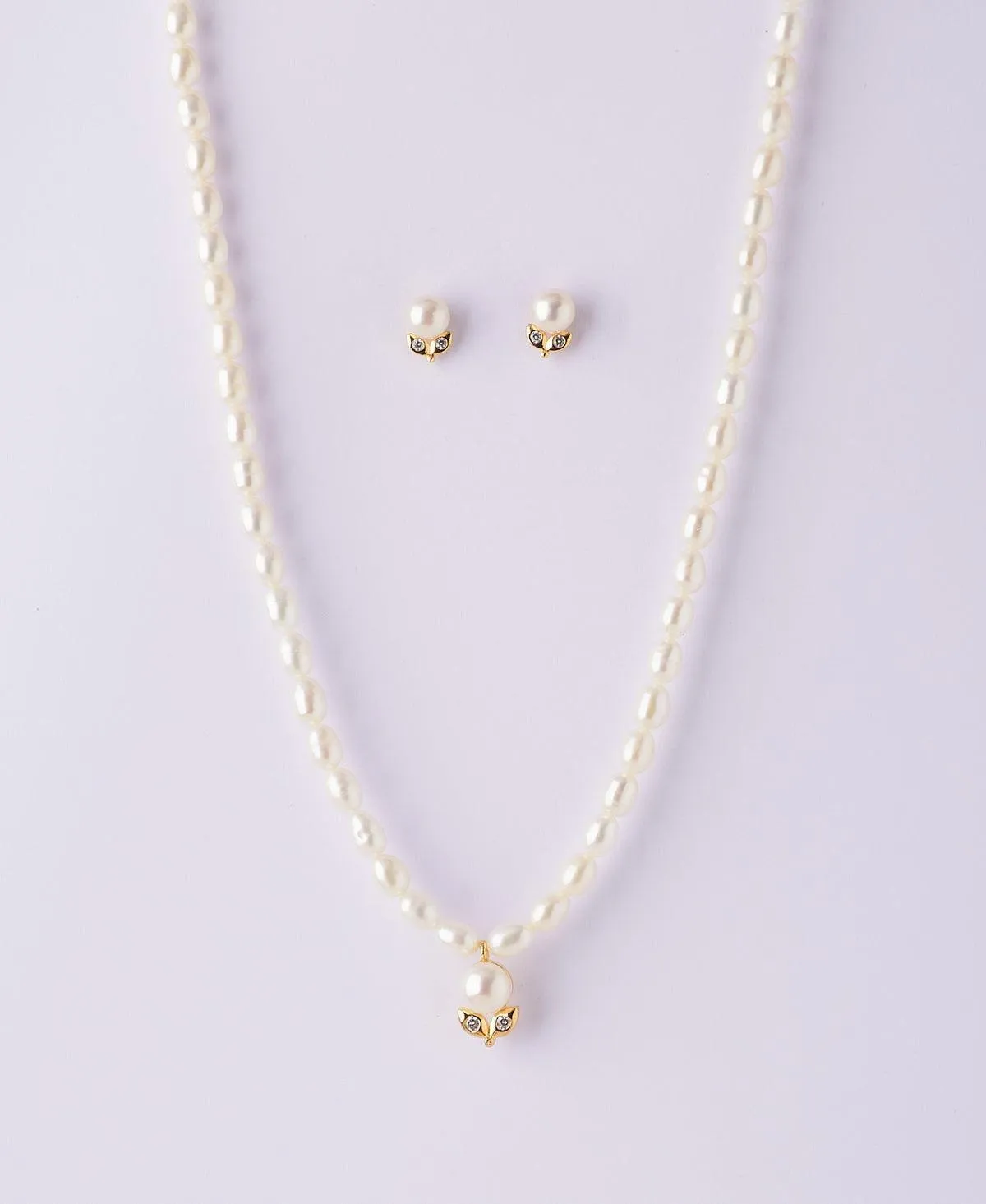 Elegant Real Pearl Necklace Set