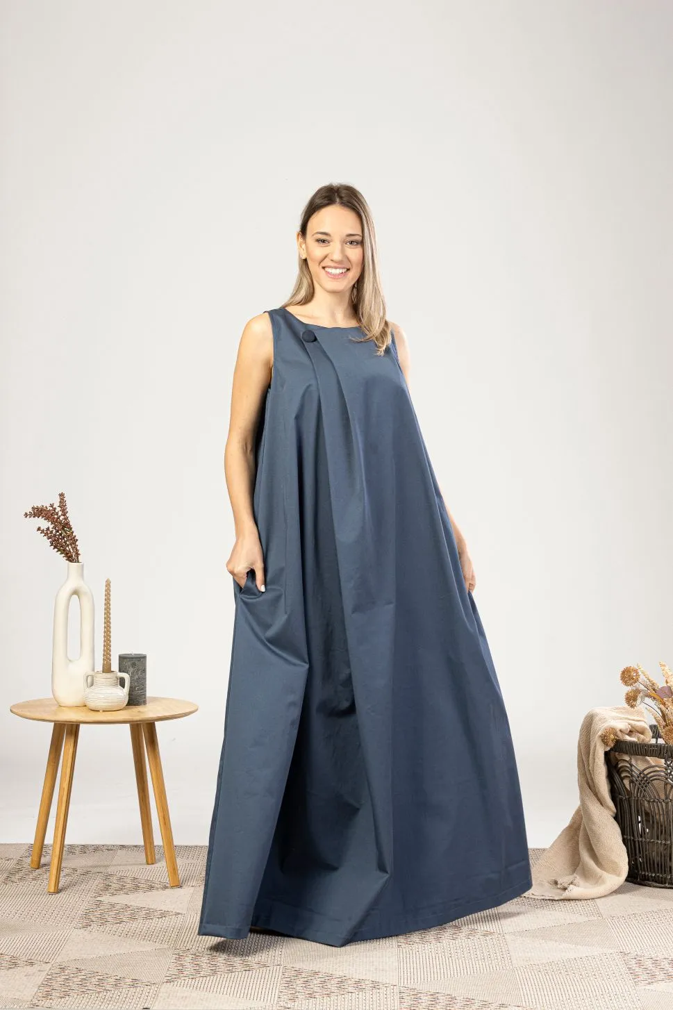 Elegant Trapeze Maxi Summer Dress