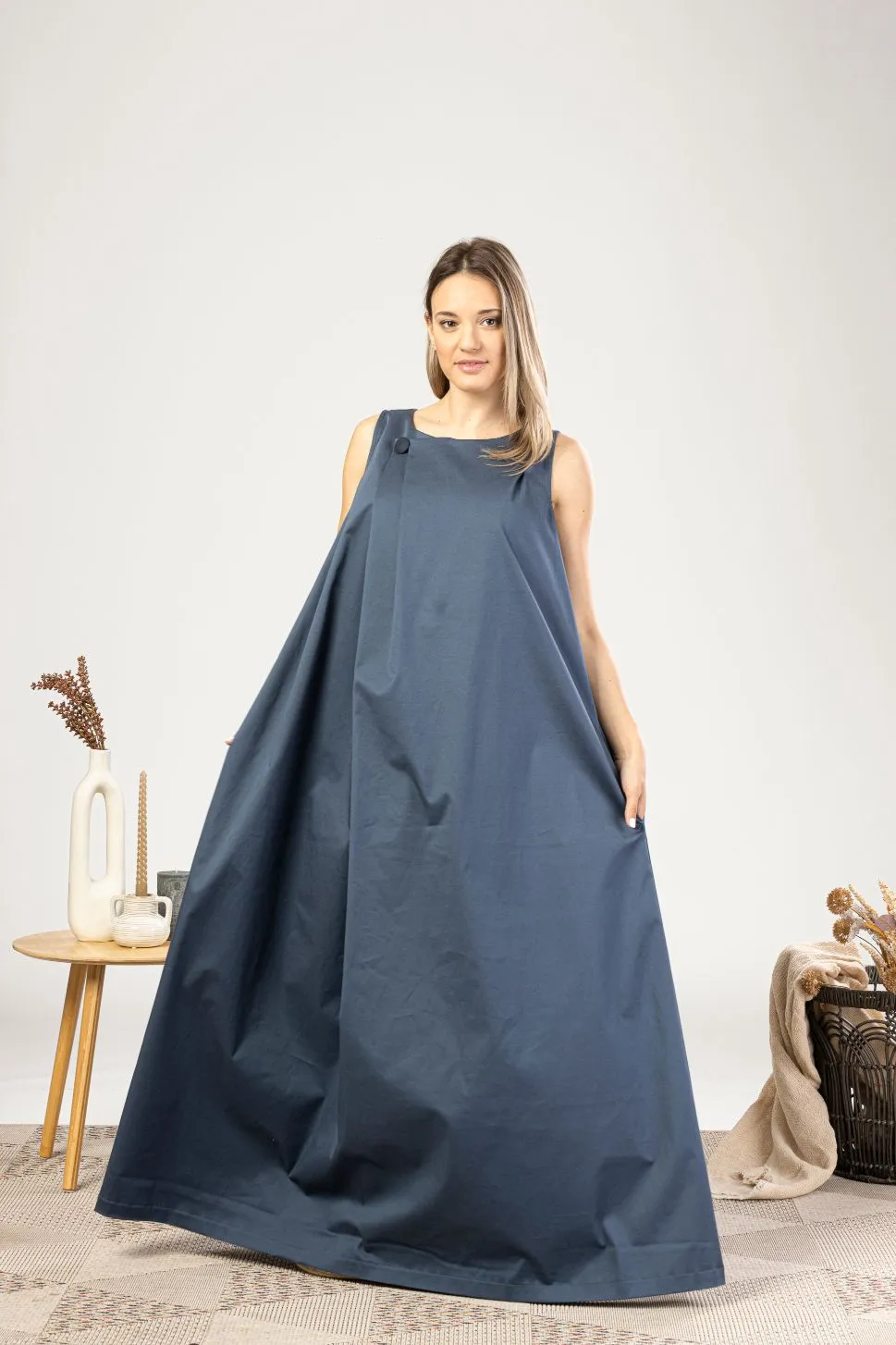 Elegant Trapeze Maxi Summer Dress