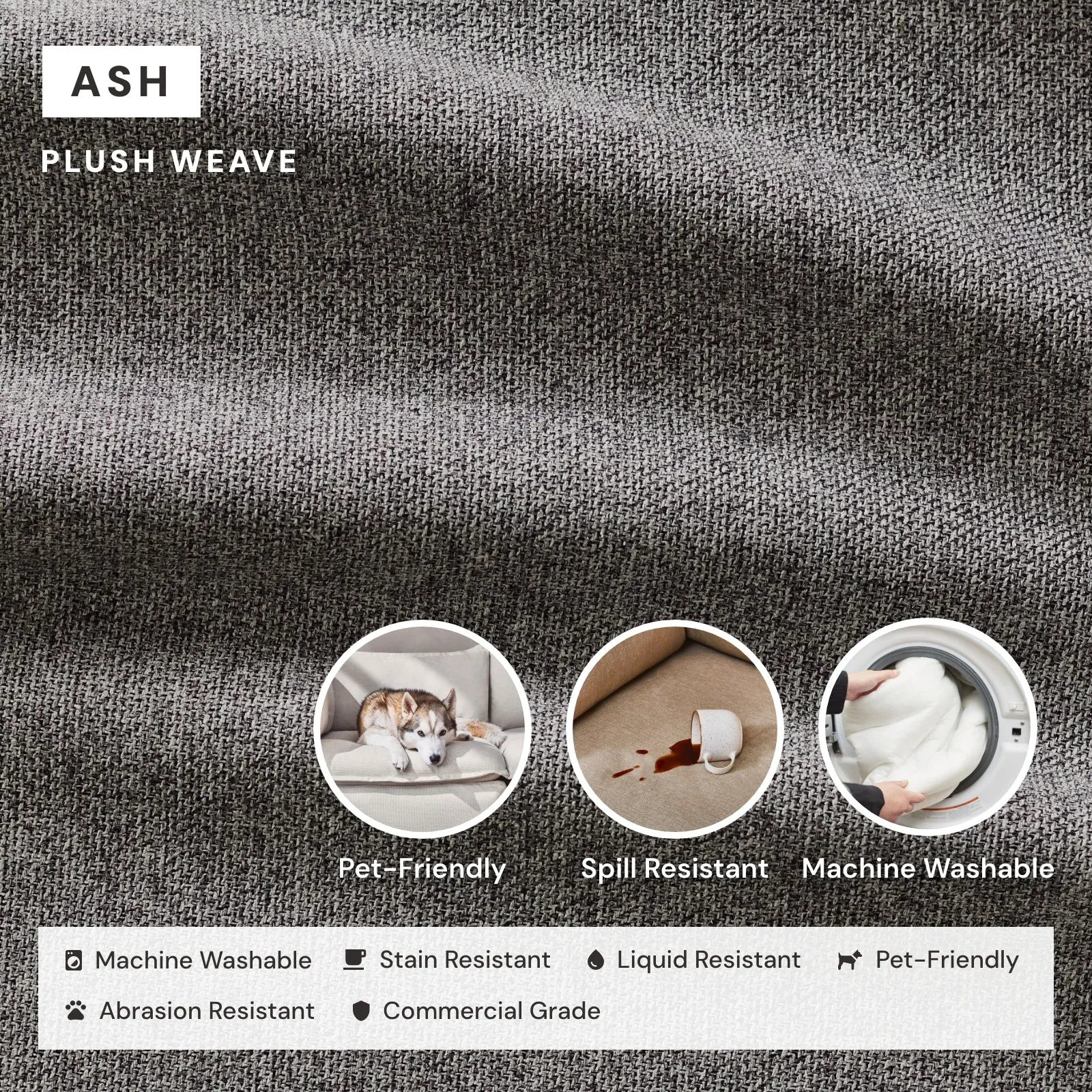 Elevate Comfort Layer Set for Armchair | Plush Weave in Ash