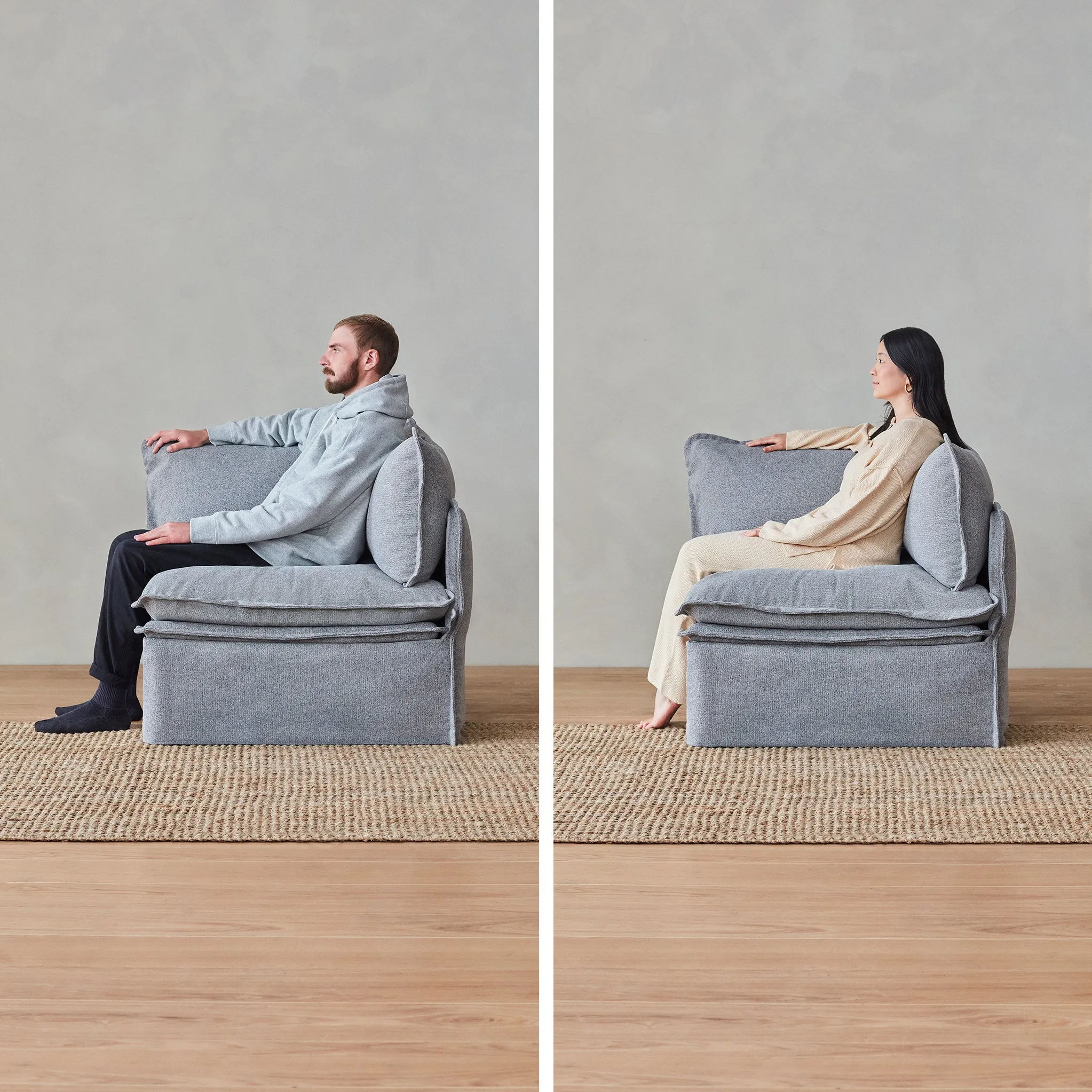 Elevate Comfort Layer Set for Armchair | Plush Weave in Ash