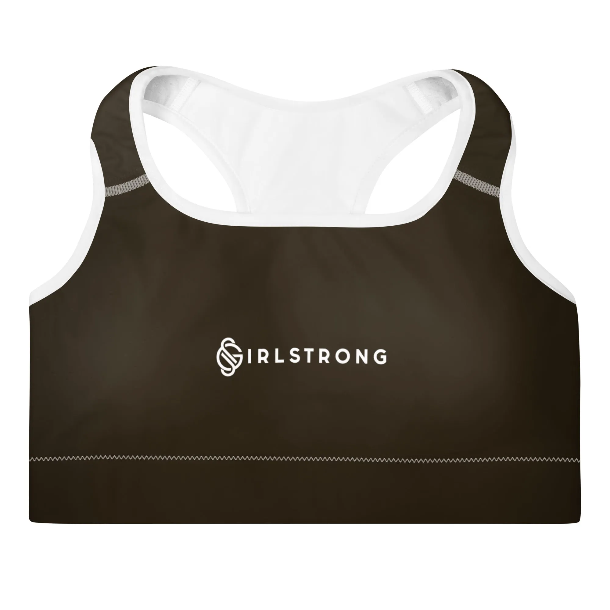 ELEVATED ESSENTIALS, GS LOGO THE PERFECT PADDED SPORTS BRA ESPRESSO