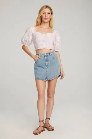 ELISIA MINI SKIRT - STONEWASH DENIM