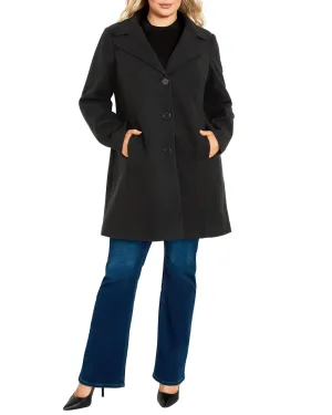 Elle Faux Wool Coat | Black