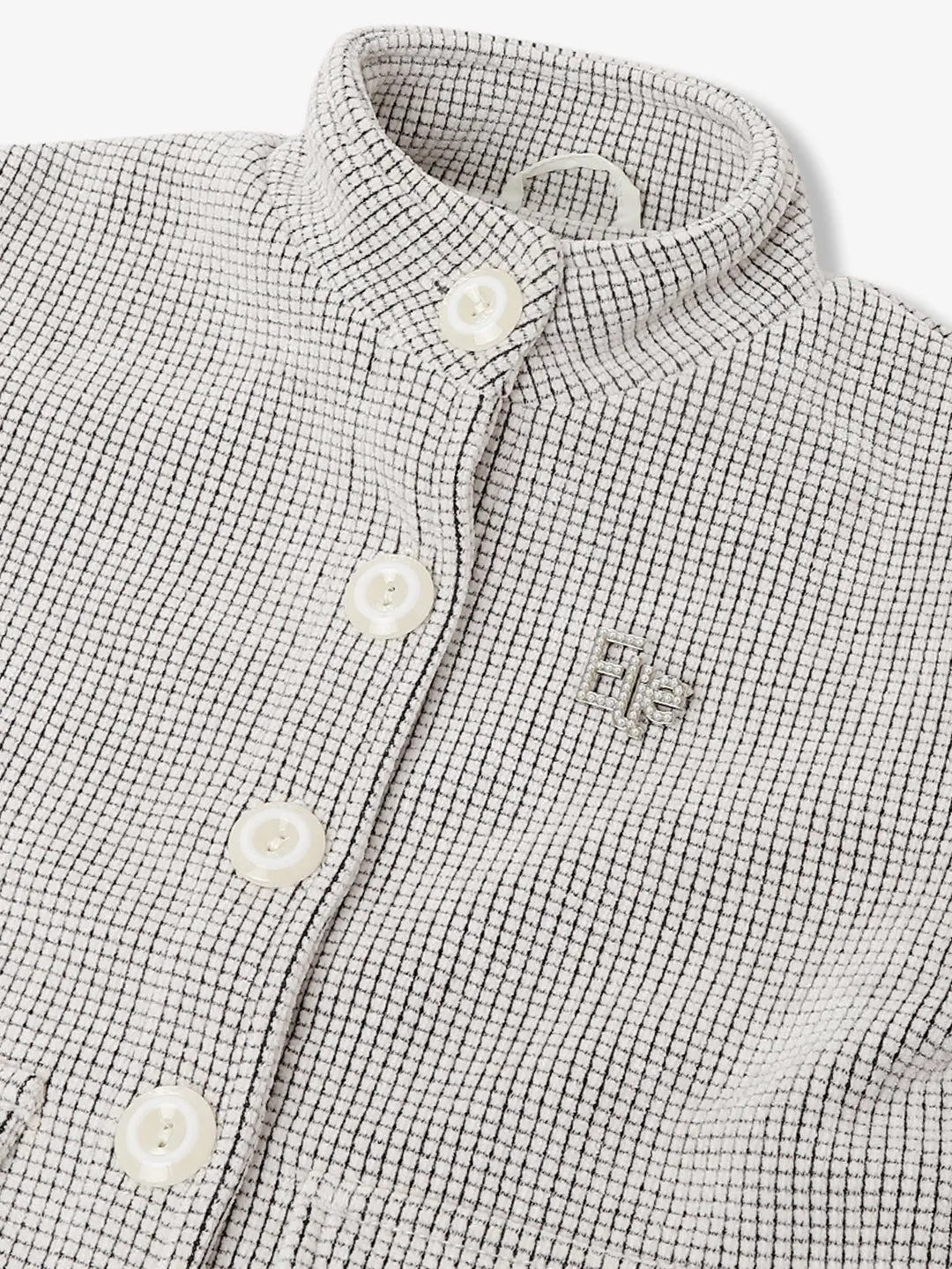 Elle Girls Checked Full Sleeves Round Neck Blazer
