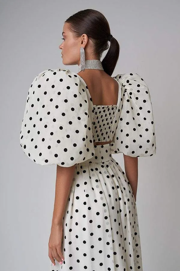 Ellie | Polkadot Skirt Set White