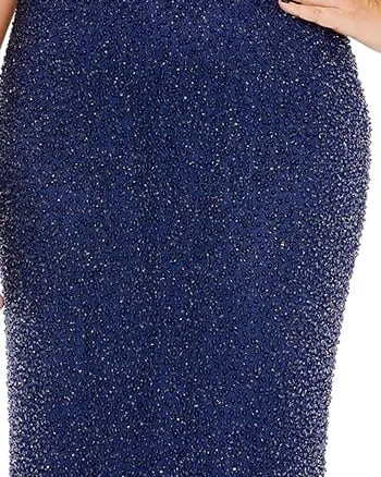 Embellished Cape Sleeve Gown | Midnight
