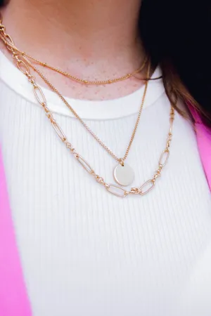 Emi Layered Chain Disc Necklace