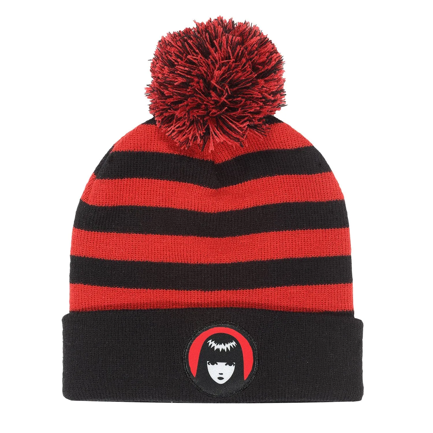 Emily The Strange Striped Pom Beanie