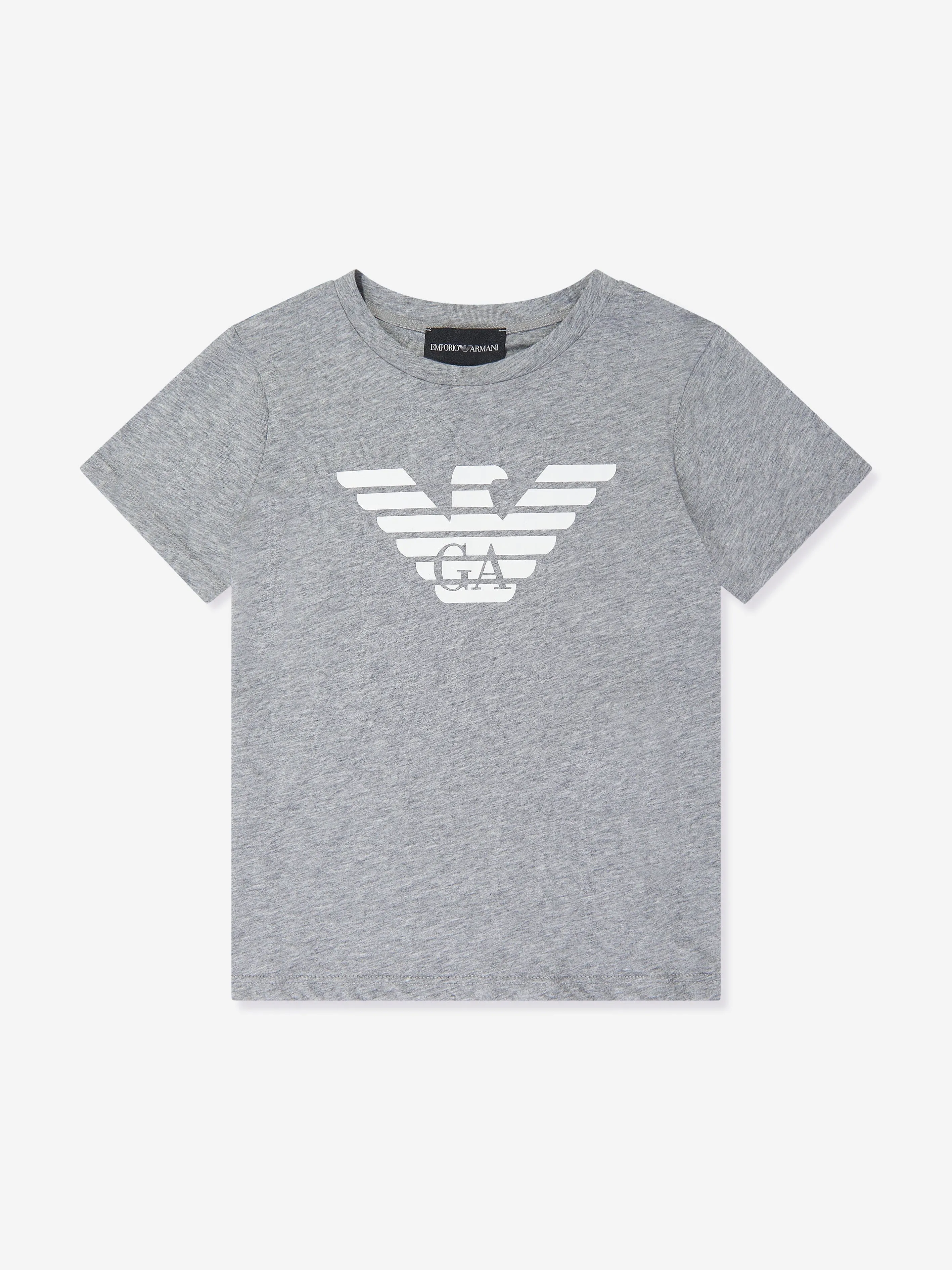 Emporio Armani Boys Logo T-Shirt in Grey