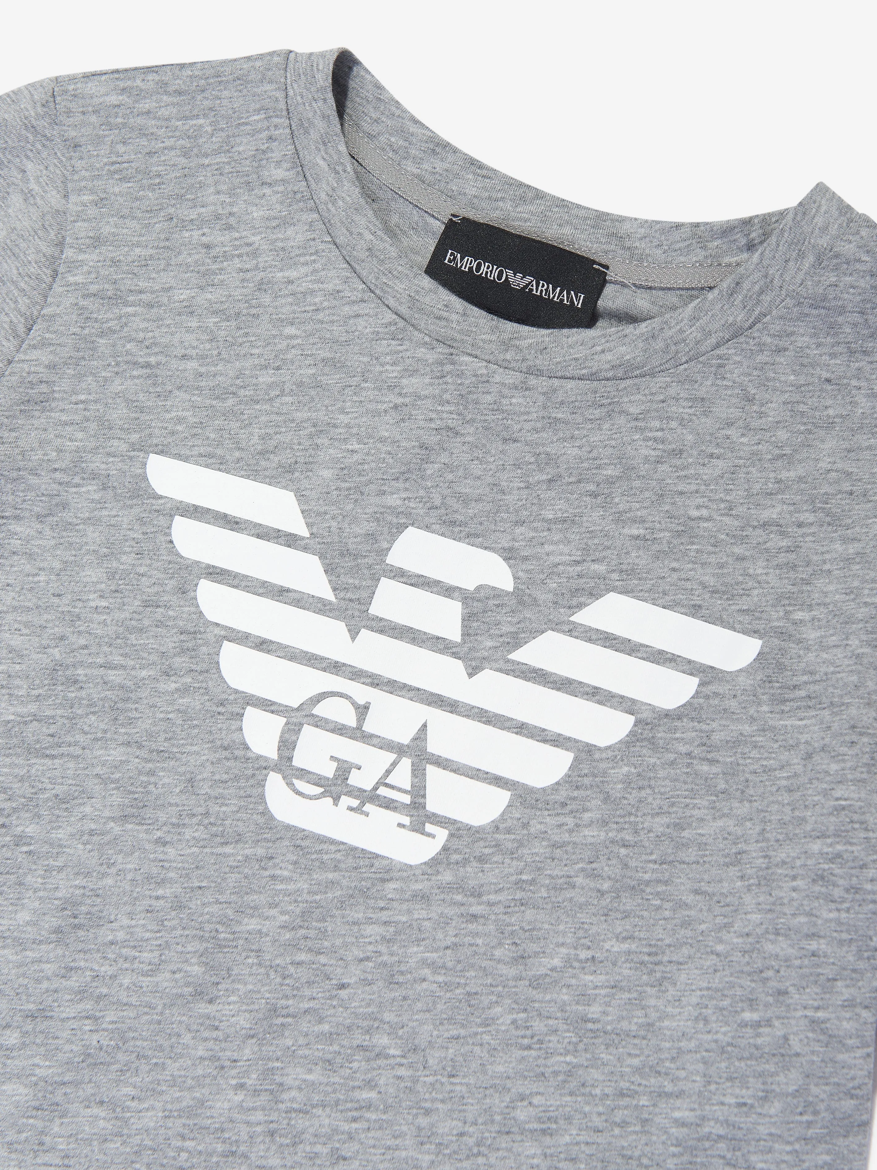 Emporio Armani Boys Logo T-Shirt in Grey