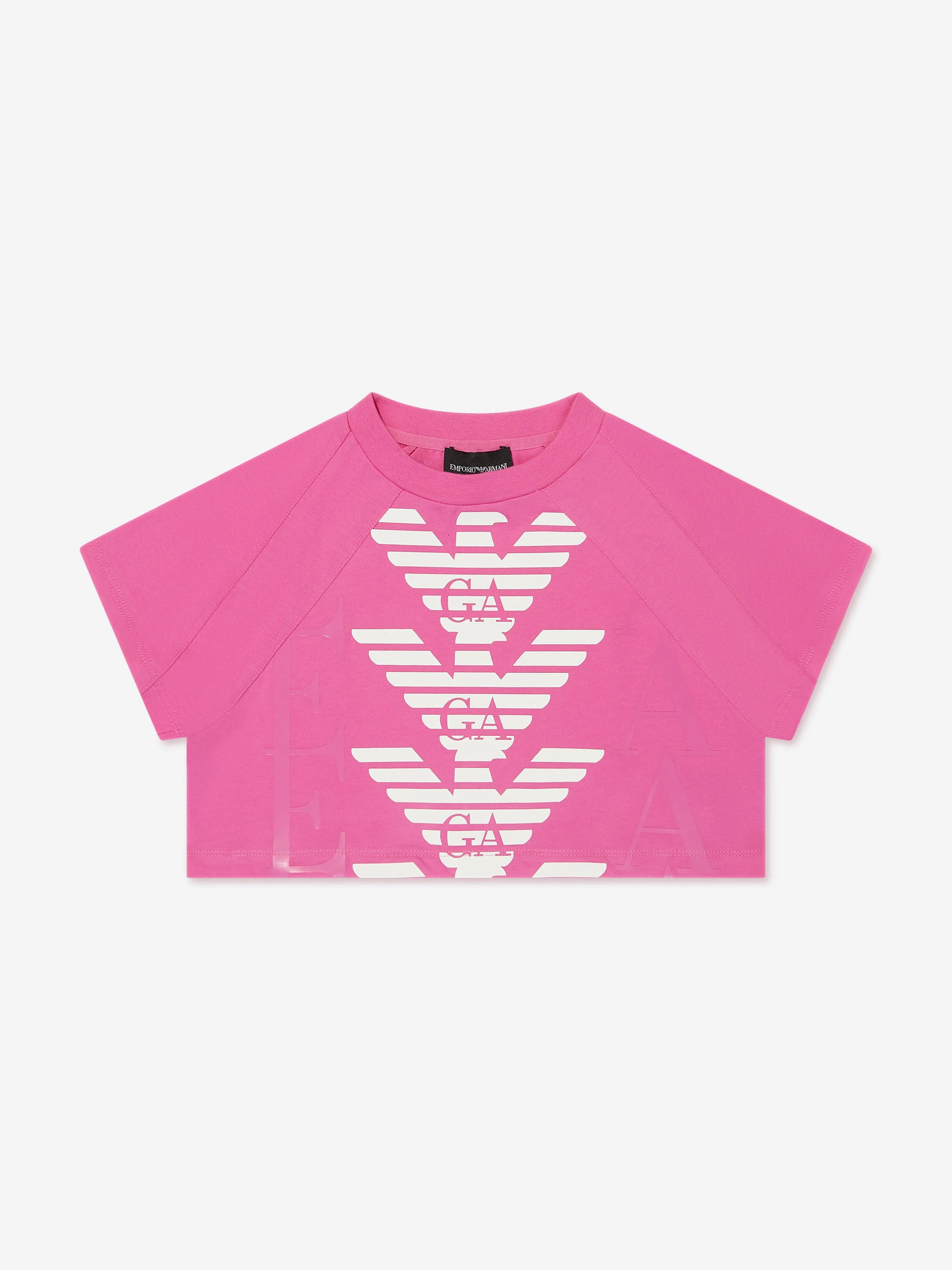 Emporio Armani Girls Logo T-Shirt In Pink