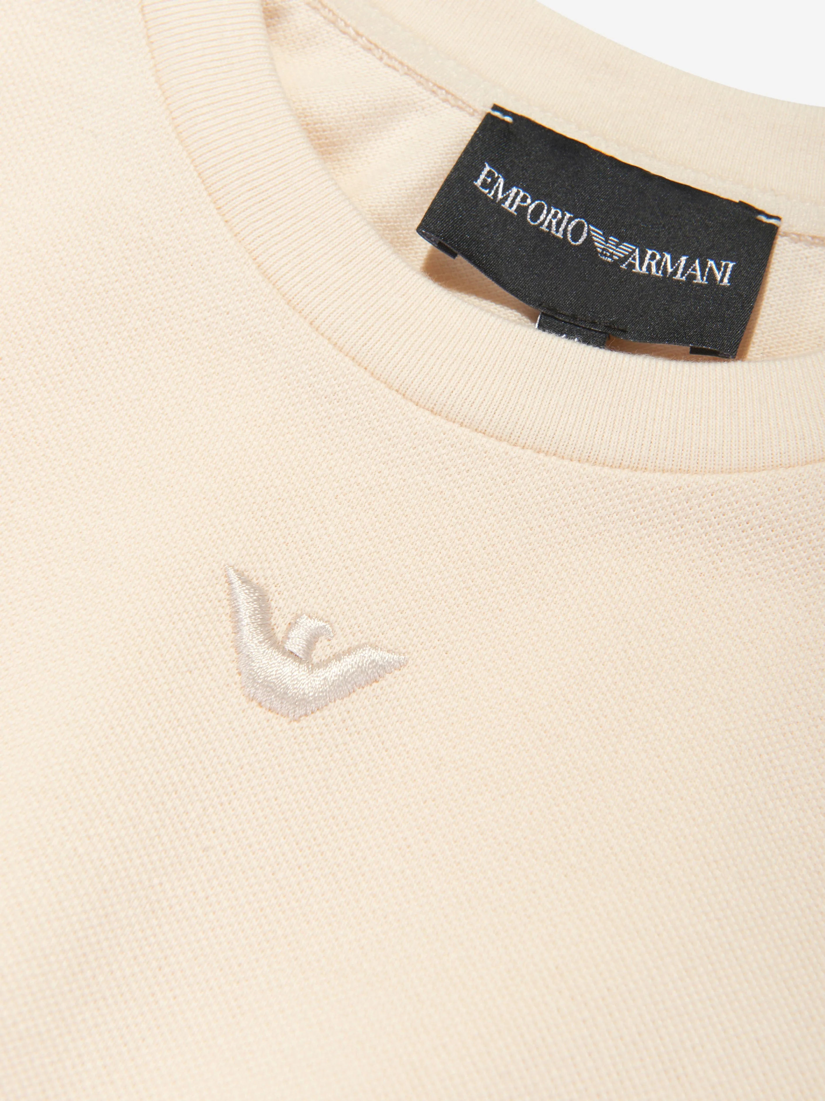 Emporio Armani Girls Pocket T-Shirt in Beige
