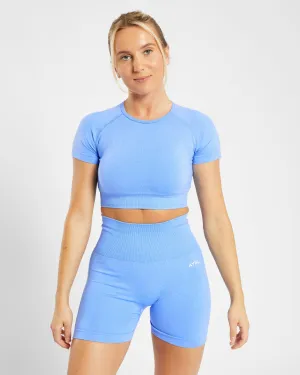 Empower Seamless Crop Top - Spring Blue Marl