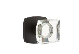 Emtek Modern Square Crystal Knob with Urban Modern Rosette
