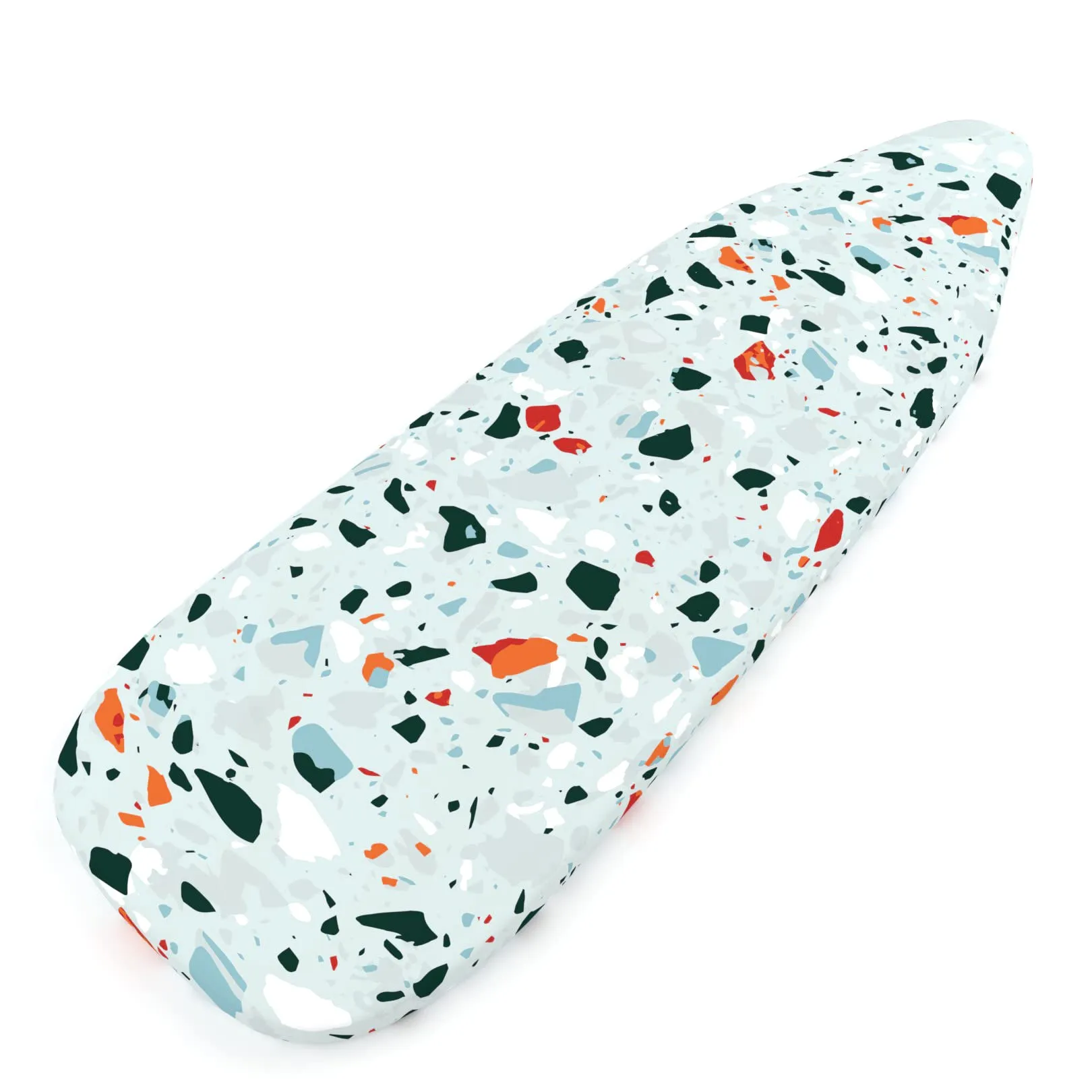 Encasa Homes Ironing Board Cover with 4mm Extra Thick Felt Pad for Steam Press - Terrazzo Mint - (Fits Standard Wide Boards of 125 x 46 cm) Elastic Fitting, Heat Reflective, Protective